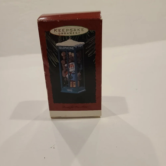 Hallmark Keepsake 1993  Ornament telephone/Santa/deers - Picture 1 of 7